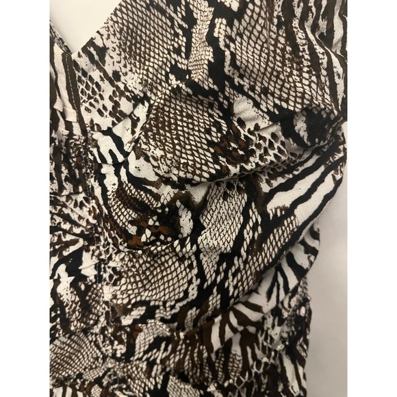 Wilfred by Aritzia animal print ruched mini dress size 2 - Picture 6 of 10